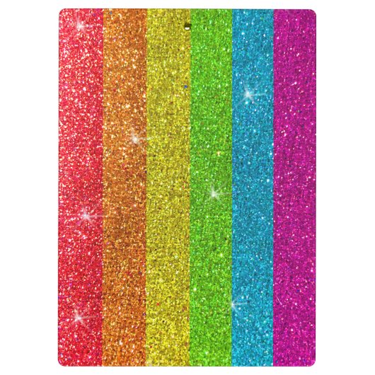 LGBT Sparkly Rainbow Glitter Docenten Classroom Klembord (Achterkant)