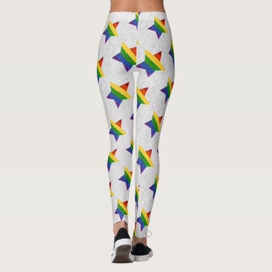 LGBT Star Pride Flag Glitter Leggings (Achterkant)
