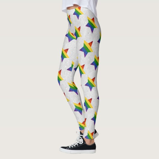 LGBT Star Pride Flag Glitter Leggings (Links)