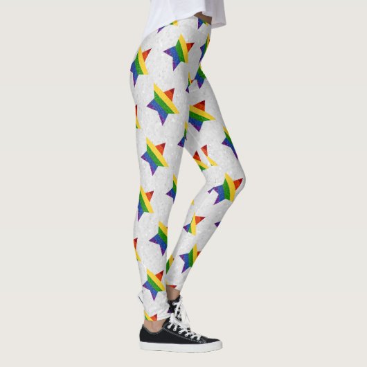 LGBT Star Pride Flag Glitter Leggings (Rechts)