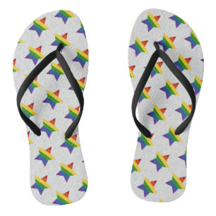 LGBT Star Pride Flag Glitter Teenslippers