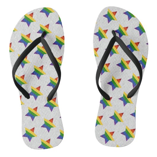 LGBT Star Pride Flag Glitter Teenslippers (Voetbed)