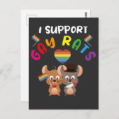 LGBT Support Gay Rats Wedding Celebreer Queer Briefkaart (Voorkant / Achterkant)