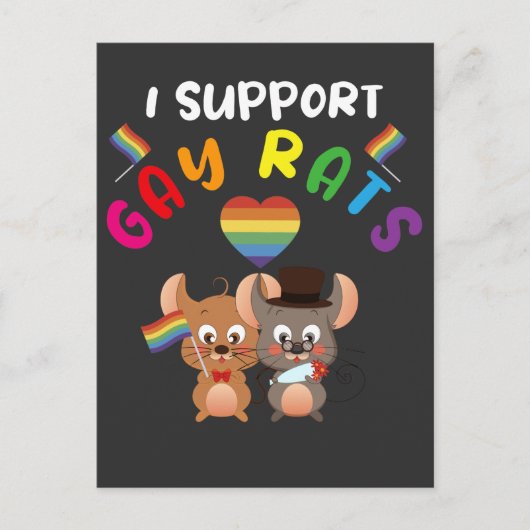 LGBT Support Gay Rats Wedding Celebreer Queer Briefkaart (Voorkant)
