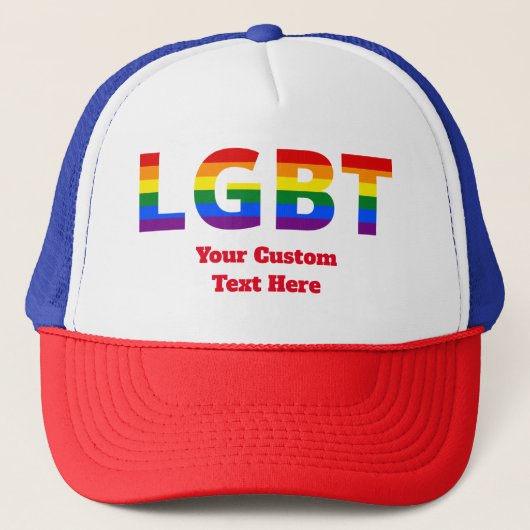 LGBT tekst pride vlag regenboog Trucker Pet (Voorkant)
