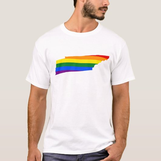 LGBT Tennessee, US State flag map T-Shirt (Voorkant)