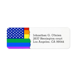 LGBT thema Amerikaanse vlag Retouradres Etiket