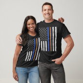 LGBT Thin Blue Line Rainbow American Flag Gay Poli T-shirt (Unisex)