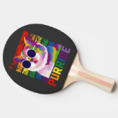 LGBT Tie Dye Pride Cat Purride Gay Rainbow Retro Tafeltennisbatje (Zijkant)