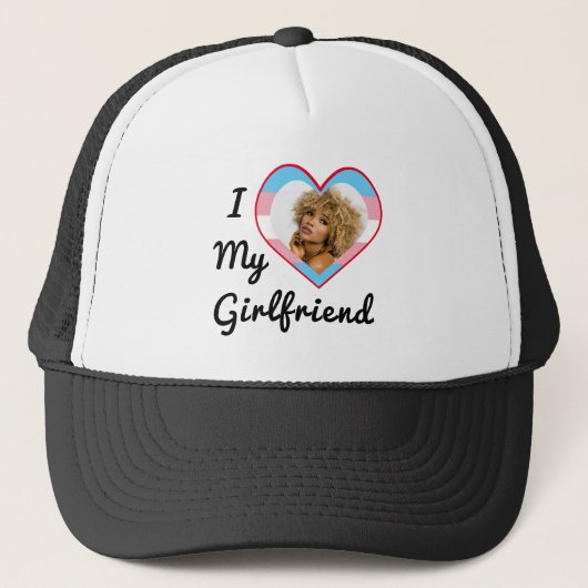 LGBT Trans Pride Aangepaste Foto Ik hou van mijn V Trucker Pet (Voorkant)