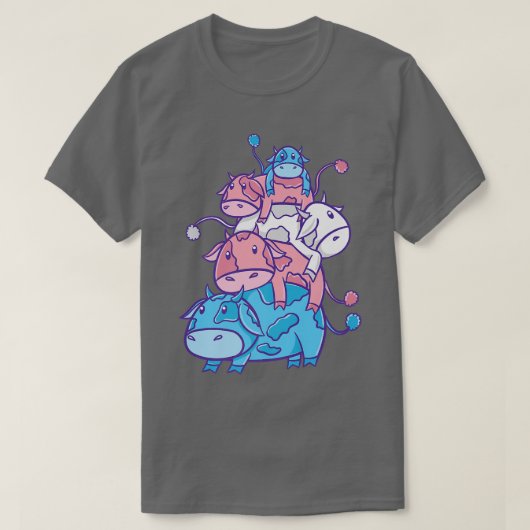 LGBT Trans Pride Koe Pile Transgender T-shirt (Design voorkant)