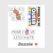 LGBT Trans queer Rainbow Graphics Citaat Bundel Sticker (Vel)