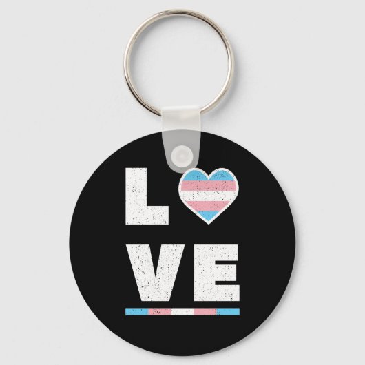 LGBT Transgender Pride Flag Distress Grunge Love Sleutelhanger (Voorkant)