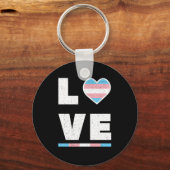 LGBT Transgender Pride Flag Distress Grunge Love Sleutelhanger (Voorkant)