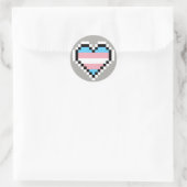 LGBT transgender pride pixel art Ronde Sticker (Tas)