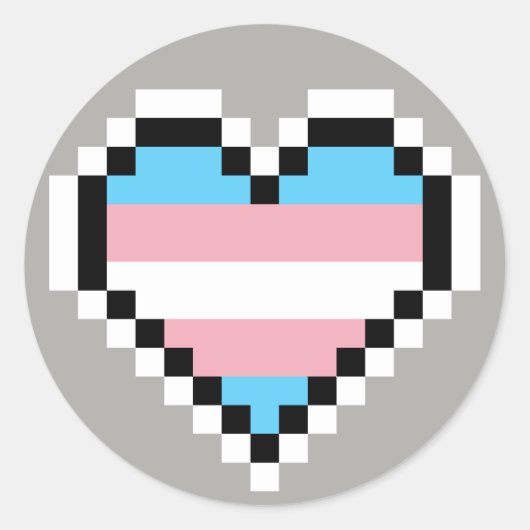 LGBT transgender pride pixel art Ronde Sticker (Voorkant)