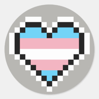 LGBT transgender pride pixel art Ronde Sticker