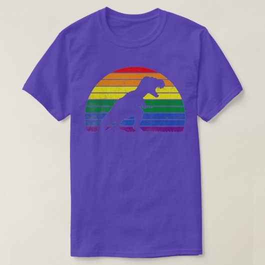 LGBT TRex Gay Pride Lesbian Dinosaur Sunset T-shirt (Design voorkant)