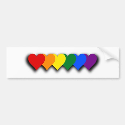 LGBT trots harten bumpersticker (Voorkant)