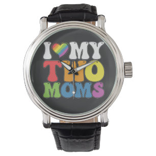 LGBT trots Ik hou van mijn twee moeders Homoseksue Horloge