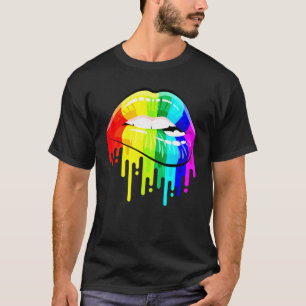 LGBT trots LGBT Regenboog Lippen Homoseksueel Lesb T-shirt