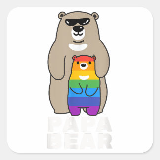 LGBT Trots Papa Beer Trots Beer Papa LGBT Pride Ga Vierkante Sticker