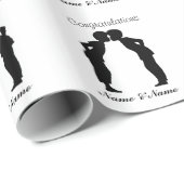 LGBT Twee Mannen Zoenend Silhouet Cadeauverpakking Cadeaupapier (Rol Hoek)