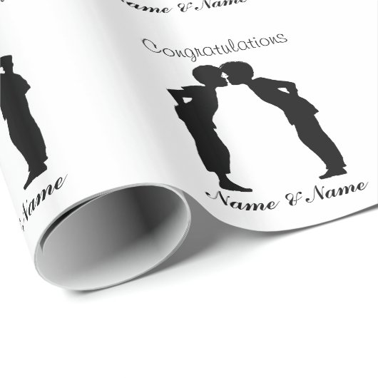 LGBT Twee Mannen Zoenend Silhouet Cadeauverpakking Cadeaupapier (Rol Hoek)
