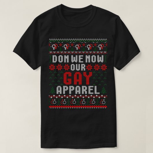 LGBT Ugly kerstSweater Don we Now Our Gay App T-shirt (Design voorkant)