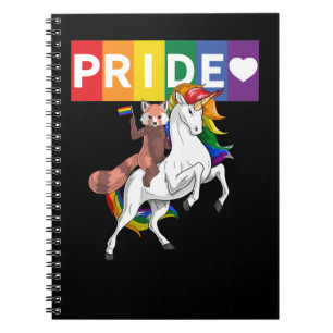 LGBT Unicorn Gay fox Riding Unicorn regenboogpride Notitieboek