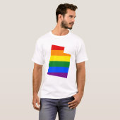 LGBT Utah, US State flag map T-Shirt (Voorkant volledig)