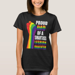 lgbt vader trots vader van slimme lesbische dochte t-shirt