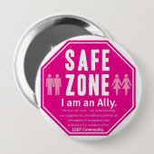 LGBT-veilige zone Ronde Button 4,0 Cm (Voorkant /achterkant)