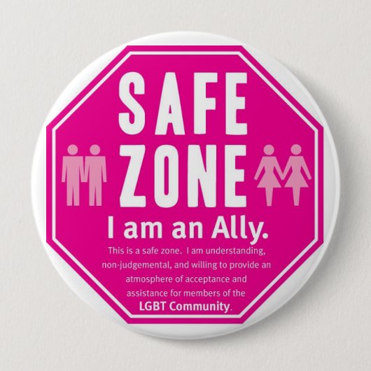 LGBT-veilige zone Ronde Button 4,0 Cm (Voorkant)