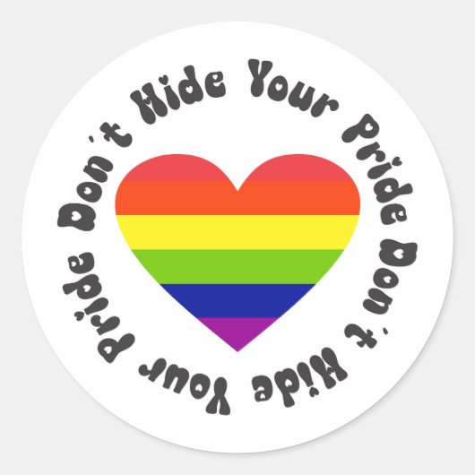 LGBT Verberg je trots niet, GayPride Ronde Sticker (Voorkant)