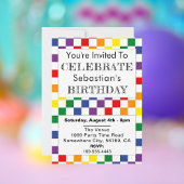 LGBT verjaardagsfeestje regenboog check Kaart