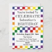 LGBT verjaardagsfeestje regenboog check Kaart (Voorkant)