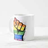 LGBT Verzet Vuist Koffiemok (Voorkant links)