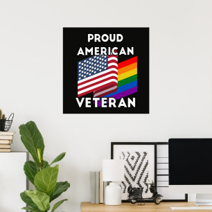 Lgbt Veteranen - Amerikaanse Vlag Poster