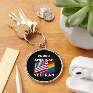 Lgbt Veteranen - Amerikaanse Vlag Sleutelhanger