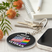 Lgbt Veteranen - Amerikaanse Vlag Sleutelhanger (Voorkant Rechts)