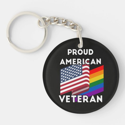 Lgbt Veteranen - Amerikaanse Vlag Sleutelhanger (Voorkant)