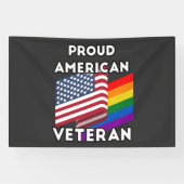 Lgbt-veteranen - Amerikaanse vlag  Spandoek (Horizontaal)