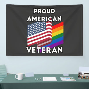 Lgbt-veteranen - Amerikaanse vlag  Spandoek