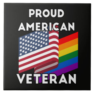 Lgbt Veteranen - Amerikaanse Vlag Tegeltje