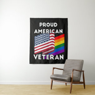 Lgbt Veteranen - Amerikaanse Vlag  Wandkleed