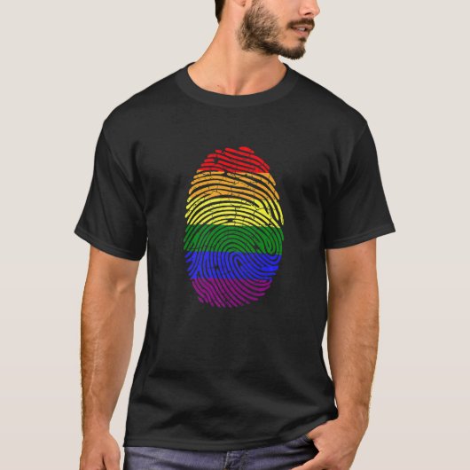 LGBT Vingerafdruk LGBTQ T-shirt (Voorkant)