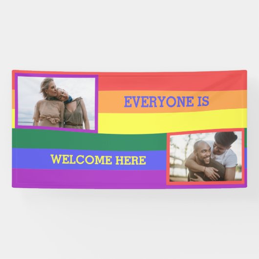 LGBT-vlag aangepaste foto Spandoek (Horizontaal)