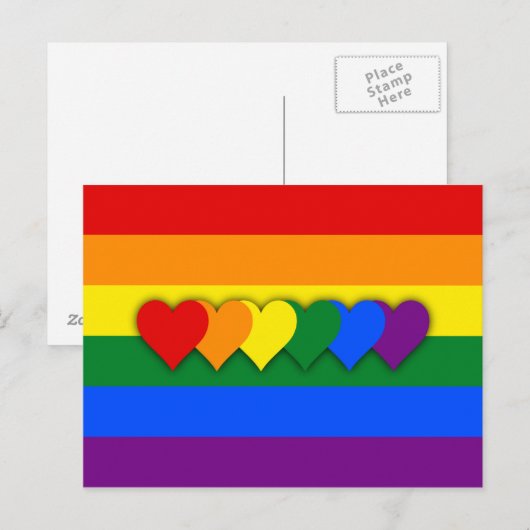 LGBT-vlag Briefkaart (Voorkant / Achterkant)