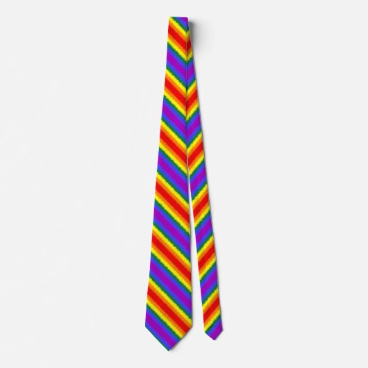 LGBT+ Vlag Diagonale Streep Stropdas (Voorkant)